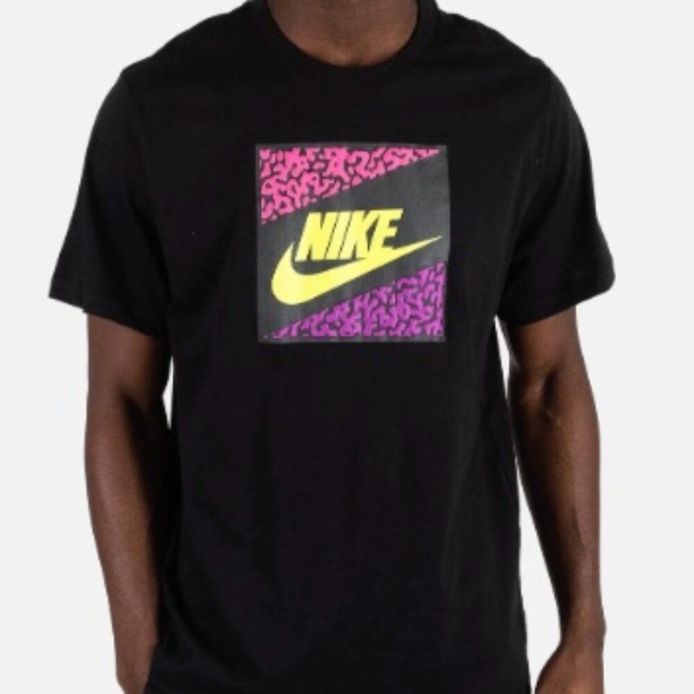 Nike Retro Aqua Futura Black T-shirt Mens XL
